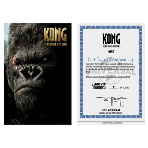Figuras de Movie Maniacs - King Kong (película de 2005) - Figura de King Kong a escala de 6" (figura posada) Mcfarlane