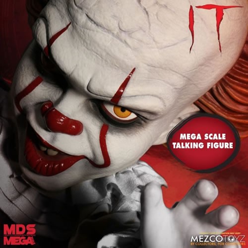 IT (2017 Movie) - 15" Mega Scale Pennywise Talking Doll - Mezco
