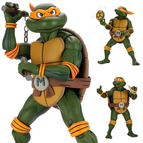 TMNT 1/4th Scale Figures - Michelangelo (Cartoon Version) - NECA