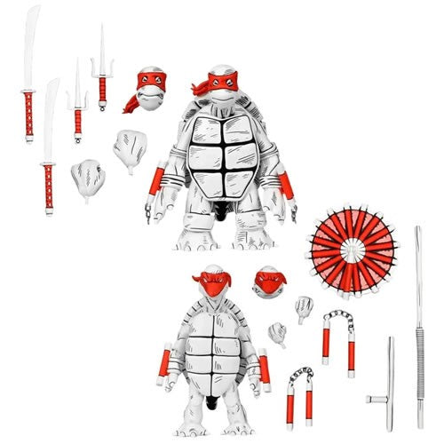 Teenage Mutant Ninja Turtles 7" Scale Figures - Mirage Comics - Black And White First Turtles 2-Pack - NECA