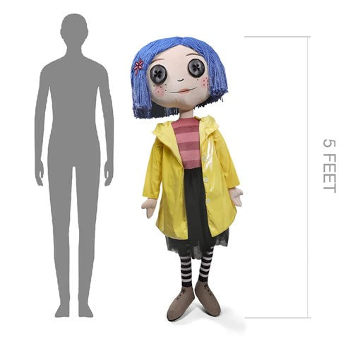 Coraline Plush - 5' Life-Size Coraline w/ Button Eyes - Kidrobot