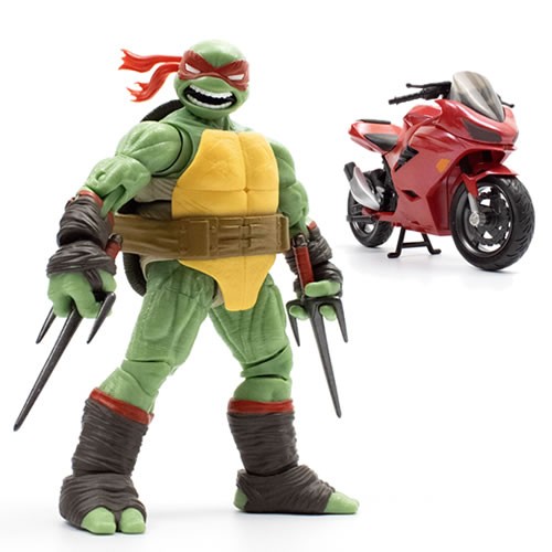 BST AXN Best Action Figures - TMNT - IDW Comics - 5" Raphael & Metallic Sport Bike - The Loyal Subjects